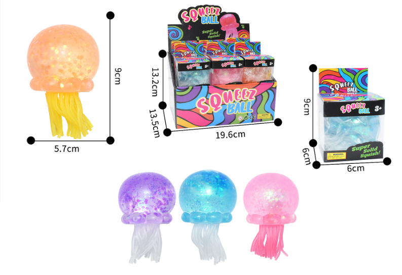 12pc Squishy Jellyfish with Display Box