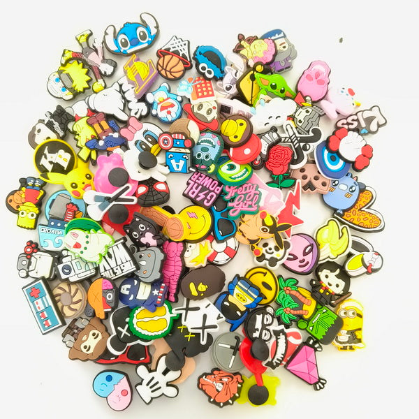 100pc Cartoon PVC Shoes Charms Decor For Croc