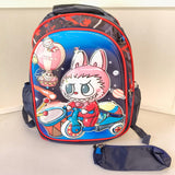 2pc Large 3D Kids Backpack 29x36cm
