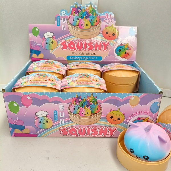 12pc Squishy Unicorn Bun with Display Box