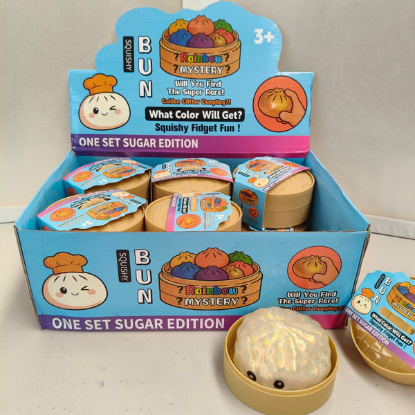 12pc Squishy Bun Mystery Night Glow with Display Box