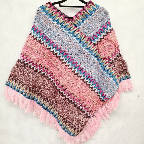 Free Size Knitted Poncho
