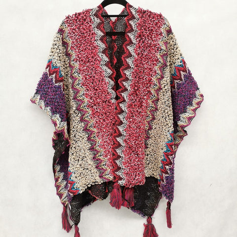 Wholesale Winter Colorful Knitted Poncho