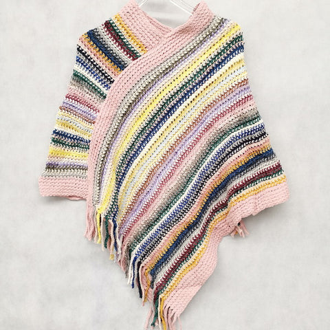 Wholesale Winter Colorful Knitted Poncho