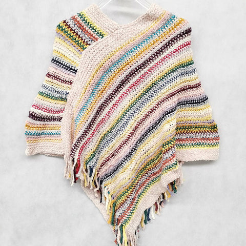Wholesale Winter Colorful Knitted Poncho