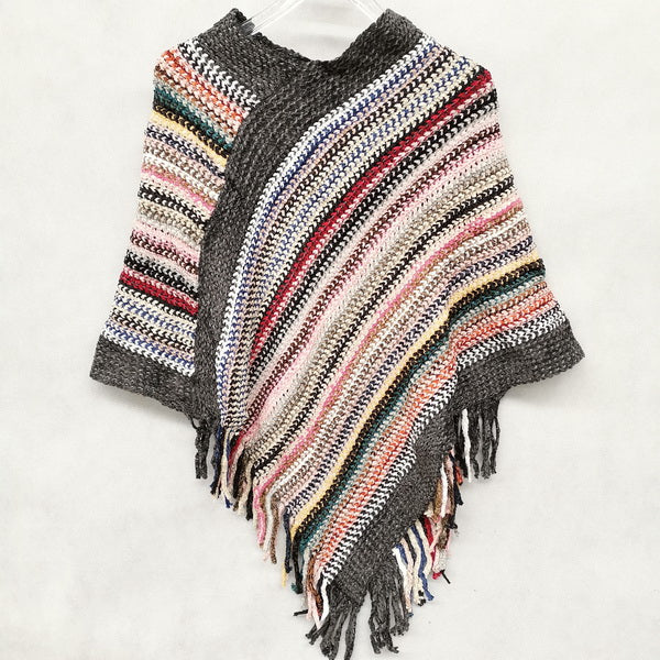 Wholesale Winter Colorful Knitted Poncho