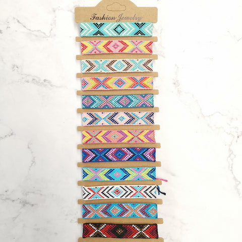 12pc Handmade Woven Bracelet