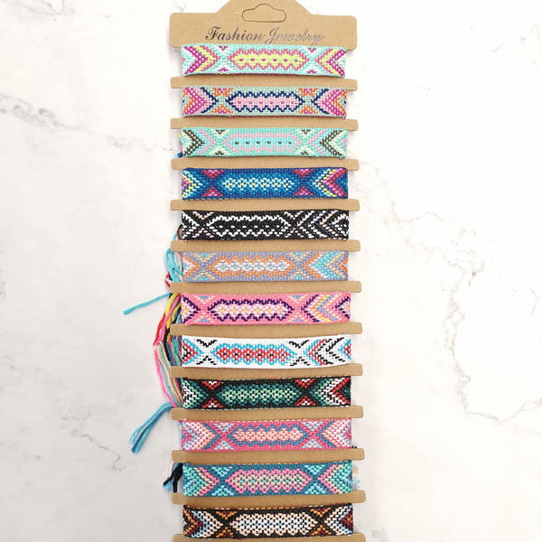 12pc Handmade Woven Bracelet