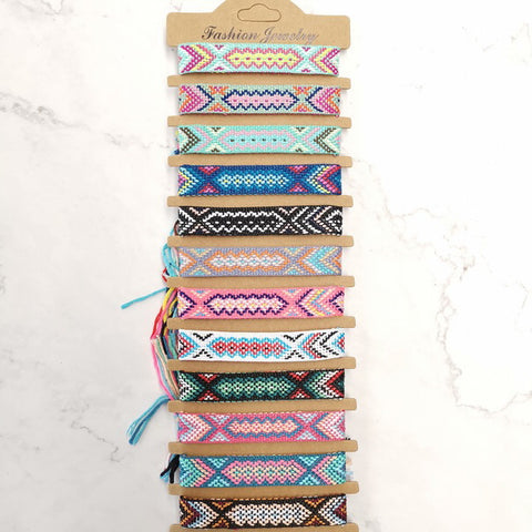 12pc Handmade Woven Bracelet