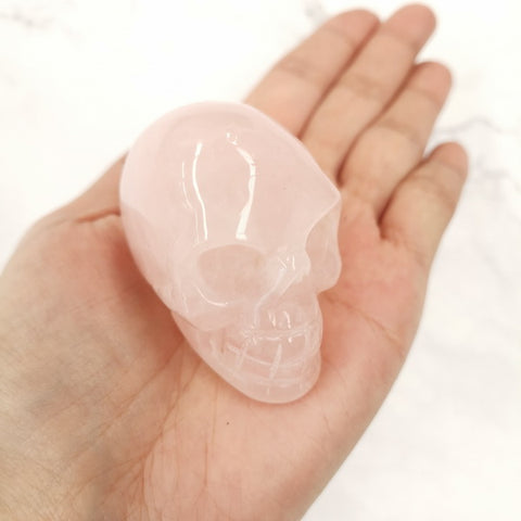 Skull Gemstone 5cm-Rose Quartz