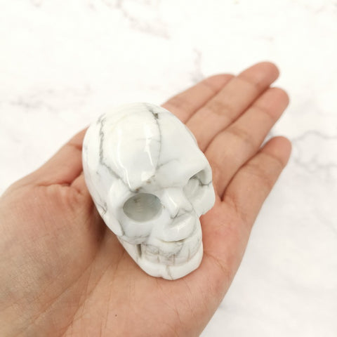 Skull Gemstone 5cm-White Turquoise