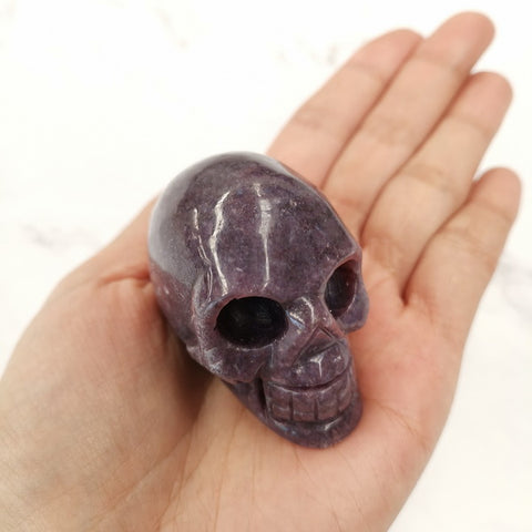 Skull Gemstone 5cm-Lepidolite