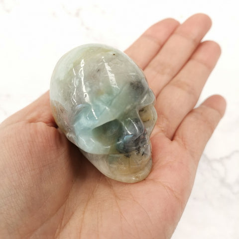 Skull Gemstone 5cm-Aquamarine
