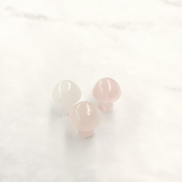 Mini Mushroom Gemstone 2cm-Rose Quartz