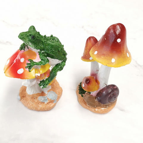 2pc Mushroom Figurine