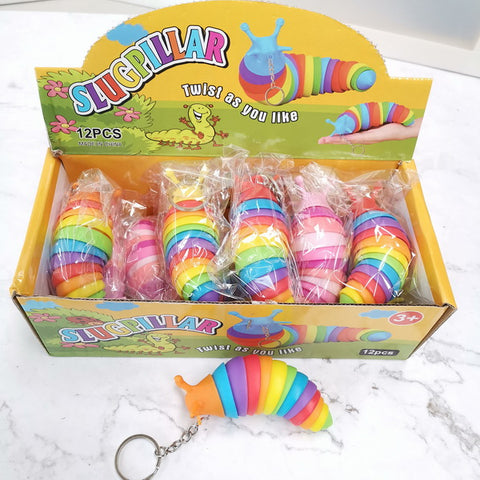 Wholesale Fidget Slug Keyring with Display Box