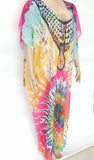 X-Large Long Hand Embellished Kaftan Dress Free Size