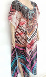 X-Large Long Hand Embellished Kaftan Dress Free Size