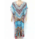 X-Large Long Hand Embellished Kaftan Dress Free Size
