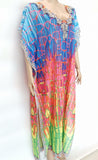 X-Large Long Hand Embellished Kaftan Dress Free Size