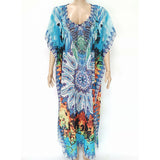 X-Large Long Hand Embellished Kaftan Dress Free Size