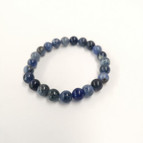 Gemstone Beaded Bracelet-Blue-vein stone