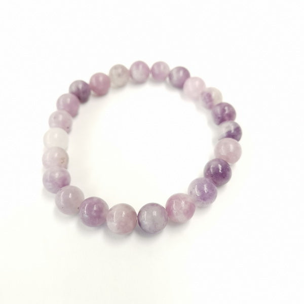 Gemstone Beaded Bracelet-Purple Jade