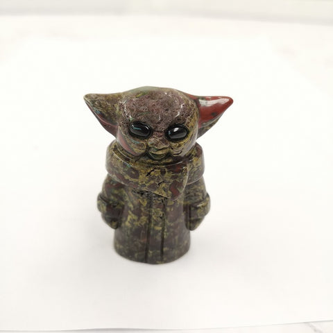 Yoda Gemstone 4.5cm-Dragon's Blood Jasper
