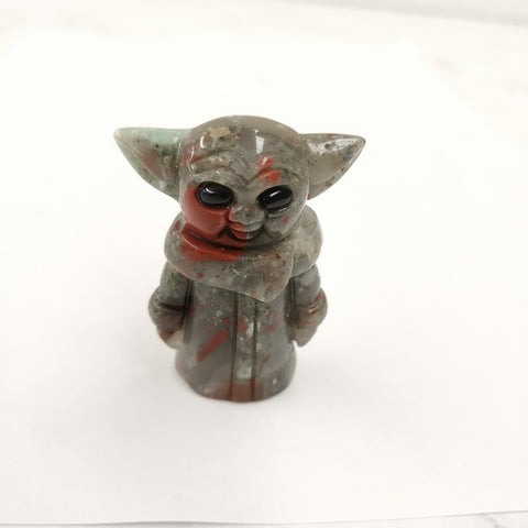 Yoda Gemstone 4.5cm-Bloodstone