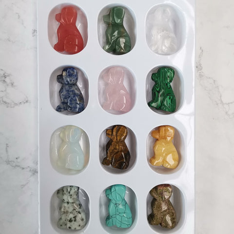 12pc Natural Gemstone 5cm-Dog