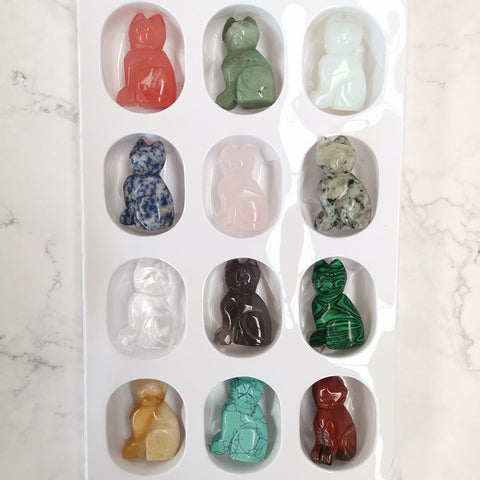 12pc Natural Gemstone 5cm-Cat