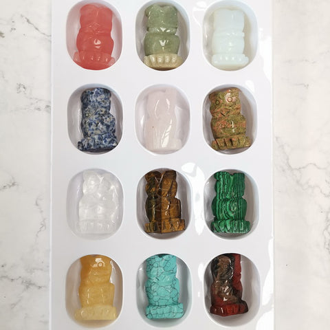 12pc Natural Gemstone 5cm-Owl