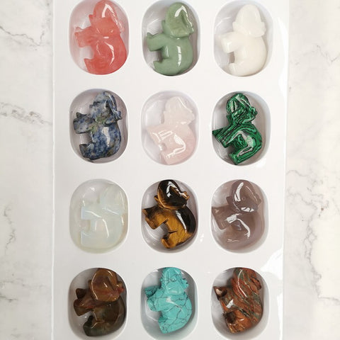 12pc Natural Gemstone 5cm-Elephant