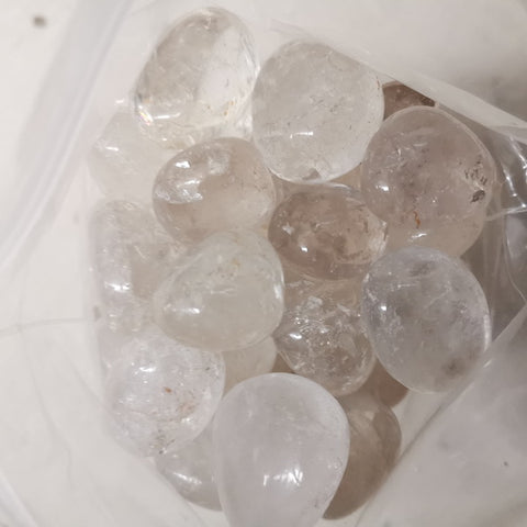 100g Natural Tumbled Gemstones-Clear Quartz