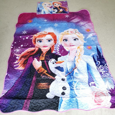 Kids Quilted Throw with 1 Pillow Case