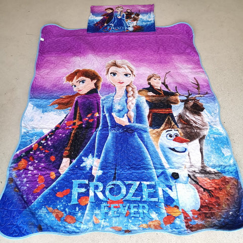 Kids Quilted Throw with 1 Pillow Case