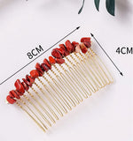 Gemstone Hair Comb-Fluorite