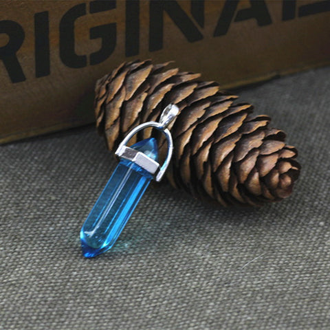 Gemstone Pendant with Necklace - Aqua Quartz