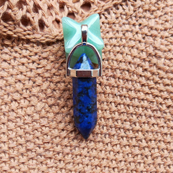 Gemstone Pendant with Necklace - Lapis