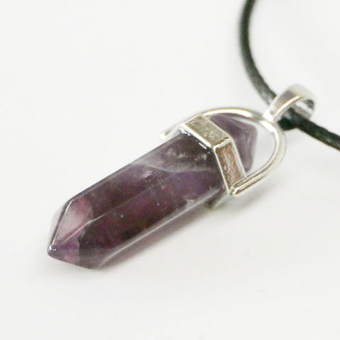 Gemstone Pendant with Necklace - Amethyst