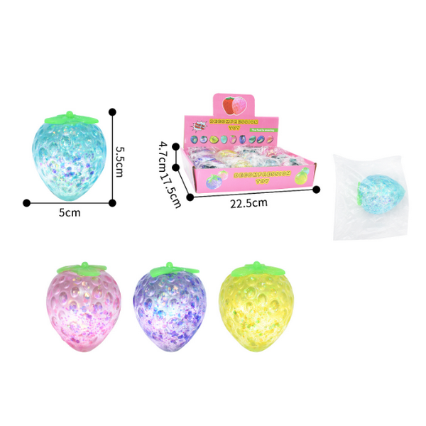12pc Squishy Strawberry with Display Box