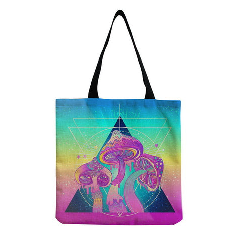 Psychedelic Magic Mushrooms Tote Bag