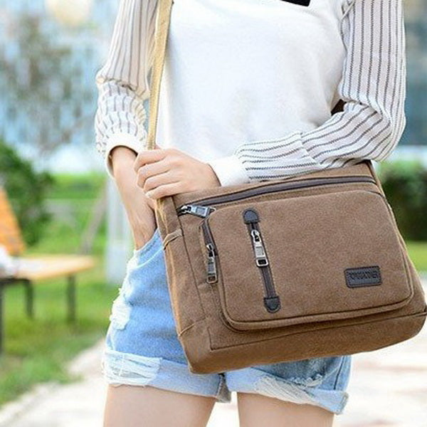 Large Canvas Multi-pockets Bag
