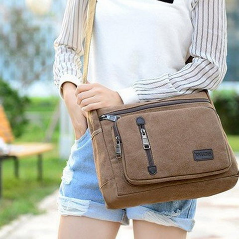 Large Canvas Multi-pockets Bag