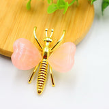 Heart-shaped Butterfly Gemstone-Rose Quartz