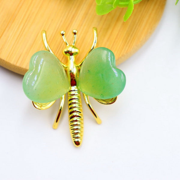 Heart-shaped Butterfly Gemstone-Aventurine