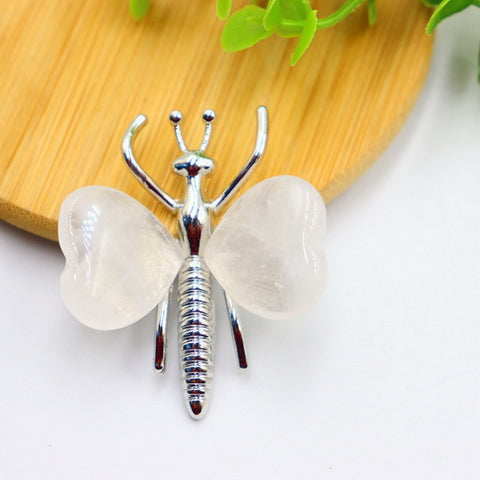 Heart-shaped Butterfly Gemstone-Clear Quartz