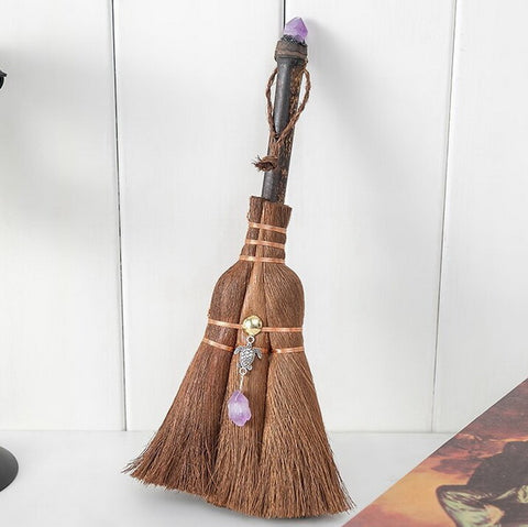 Natural Crystal Witchy Broom 26cm