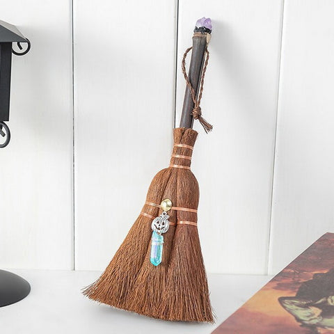 Natural Crystal Witchy Broom 26cm