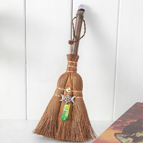 Natural Crystal Witchy Broom 26cm